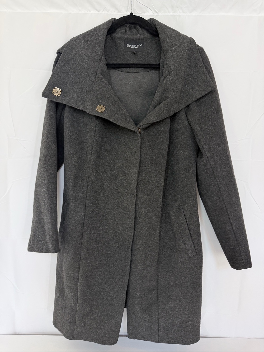 Betabrand Women’s Size Large All Day Hooded Long Sleeve Coat